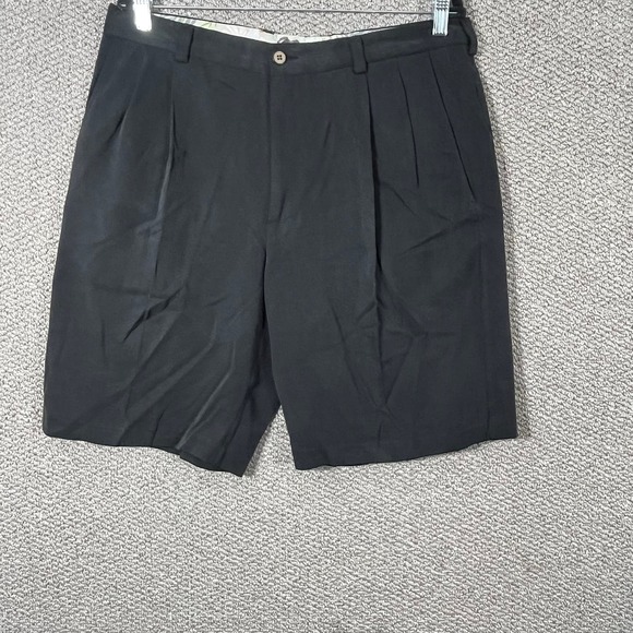 Tommy Bahama Other - Tommy Bahama Chino Shorts Mens‎ Size 34 Black Silk Cotton Blend Pleated Front
